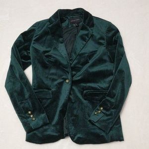 Emerald Green Velvet Blazer